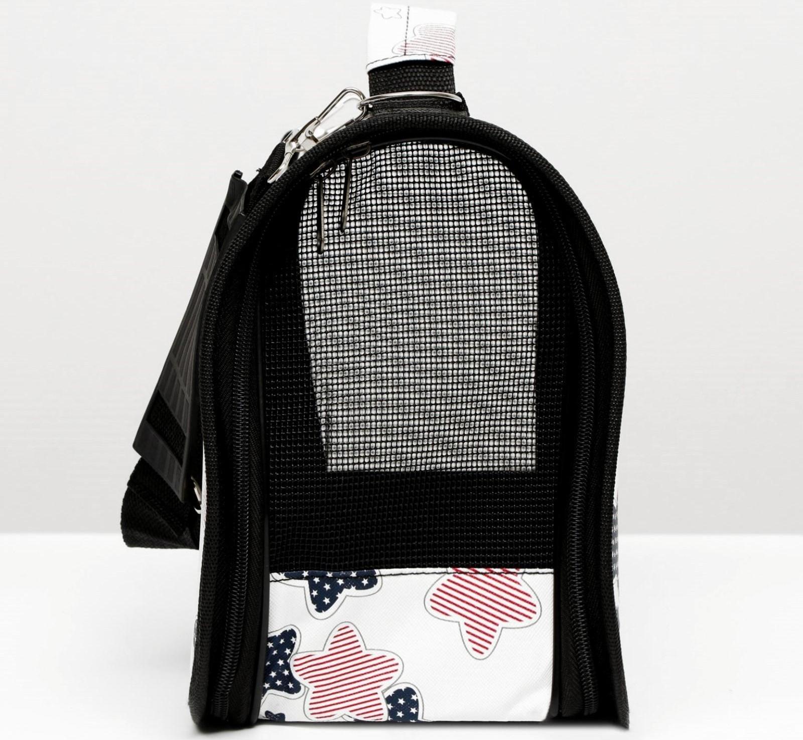 Сумка-переноска для кошек и собак, каркасная «Звездочки», размер L, 53 х 21 х 29 см