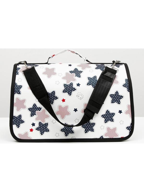 Сумка-переноска для кошек и собак, каркасная «Звездочки», размер L, 53 х 21 х 29 см