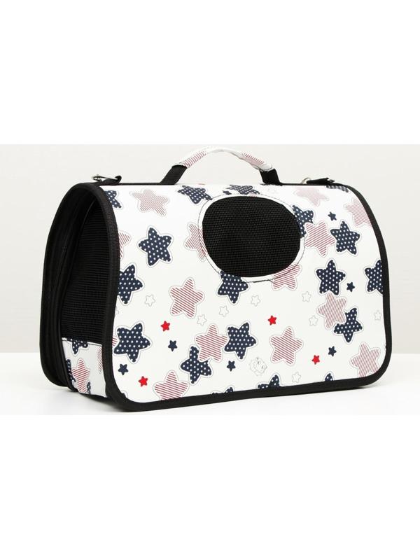 Сумка-переноска для кошек и собак, каркасная «Звездочки», размер L, 53 х 21 х 29 см