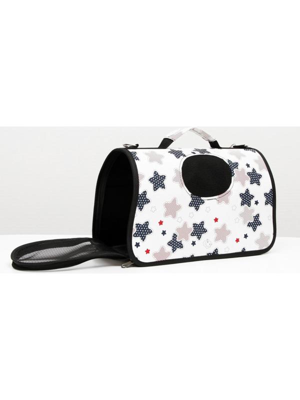 Сумка-переноска для кошек и собак, каркасная «Звездочки», размер L, 53 х 21 х 29 см