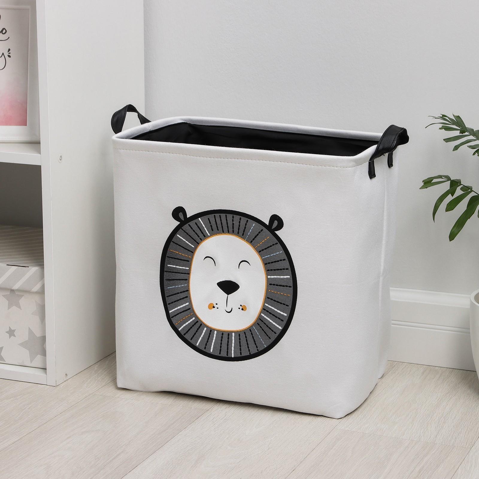 Корзина бельевая текстильная Доляна «Тигра», с ручками, 38×27×37 см