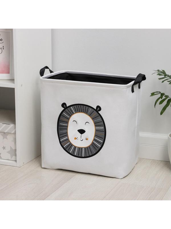 Корзина бельевая текстильная Доляна «Тигра», с ручками, 38×27×37 см