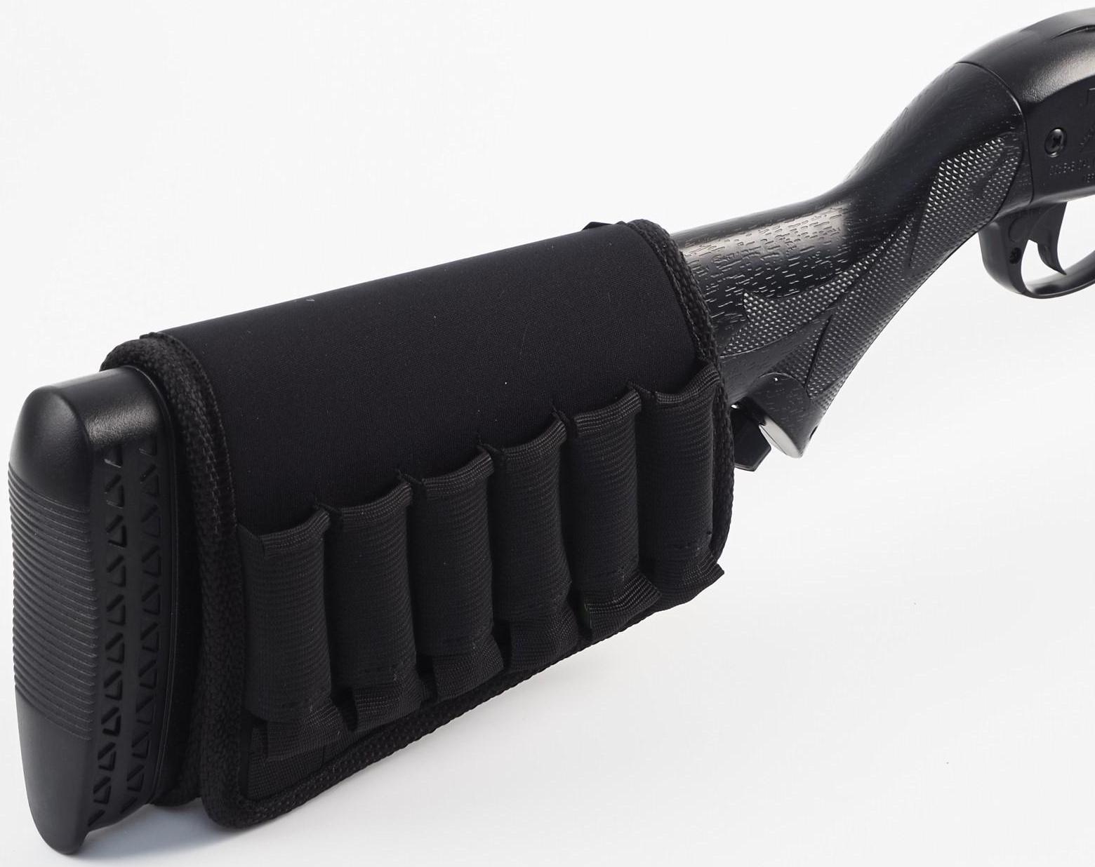 Патронташ на приклад под 12 калибр, на 6 патронов, неопрен