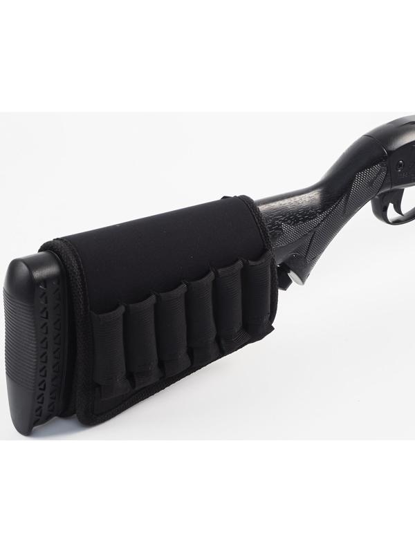 Патронташ на приклад под 12 калибр, на 6 патронов, неопрен