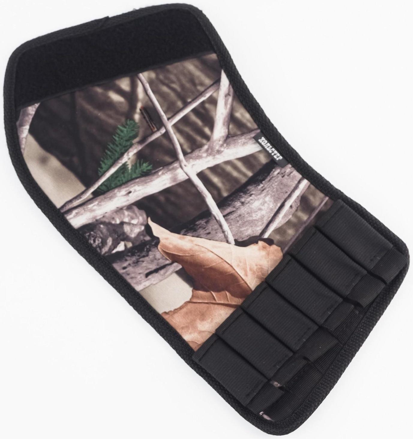 Патронташ на приклад под 12 калибр, на 6 патронов, неопрен, камуфляжный