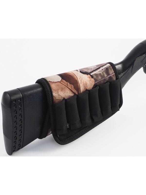 Патронташ на приклад под 12 калибр, на 6 патронов, неопрен, камуфляжный