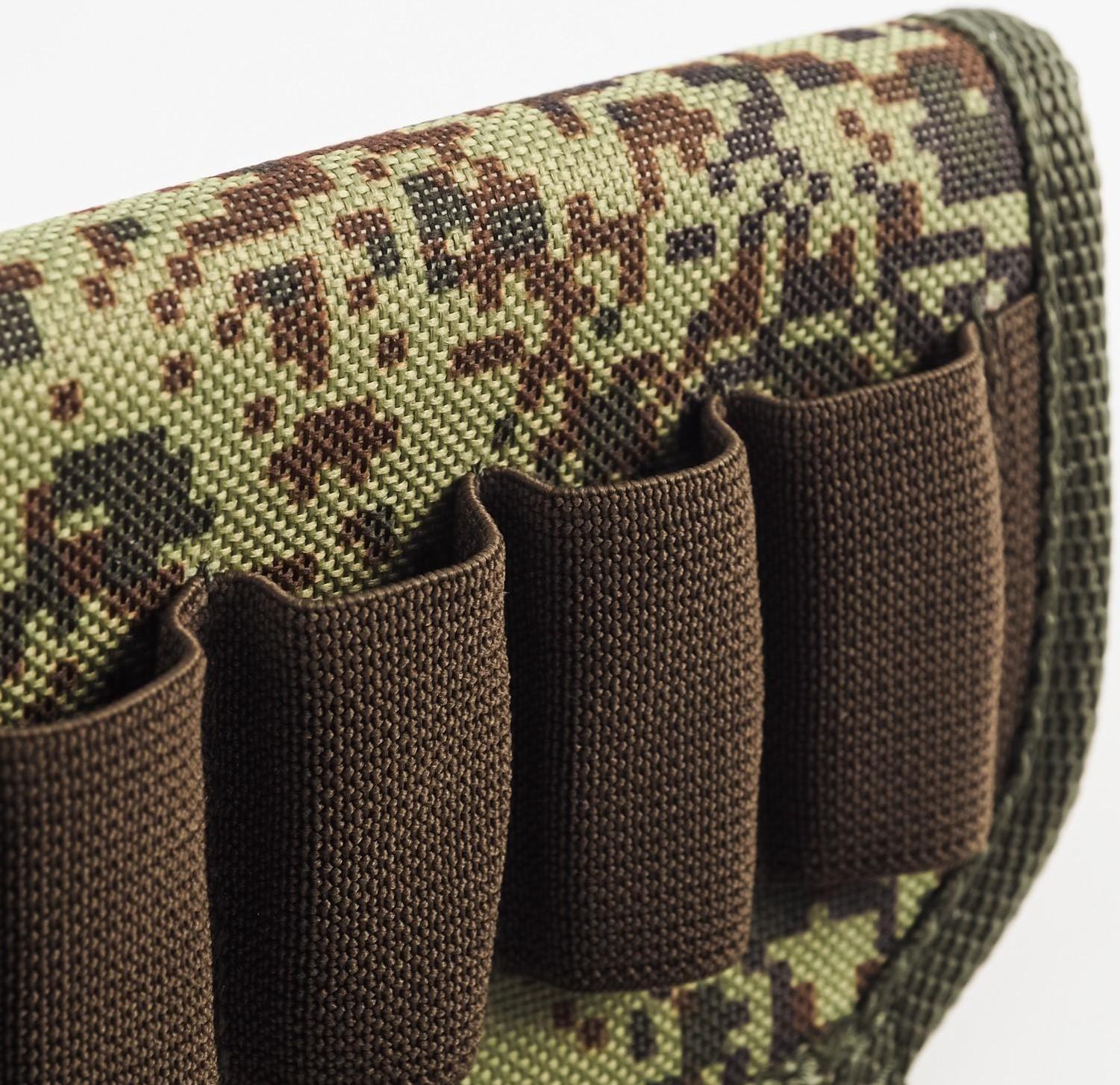 Патронташ на приклад под 12 калибр, на 6 патронов, ткань