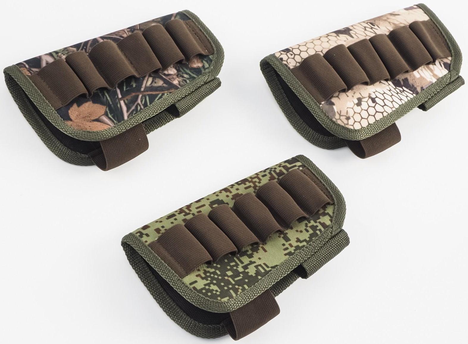 Патронташ на приклад под 12 калибр, на 6 патронов, ткань