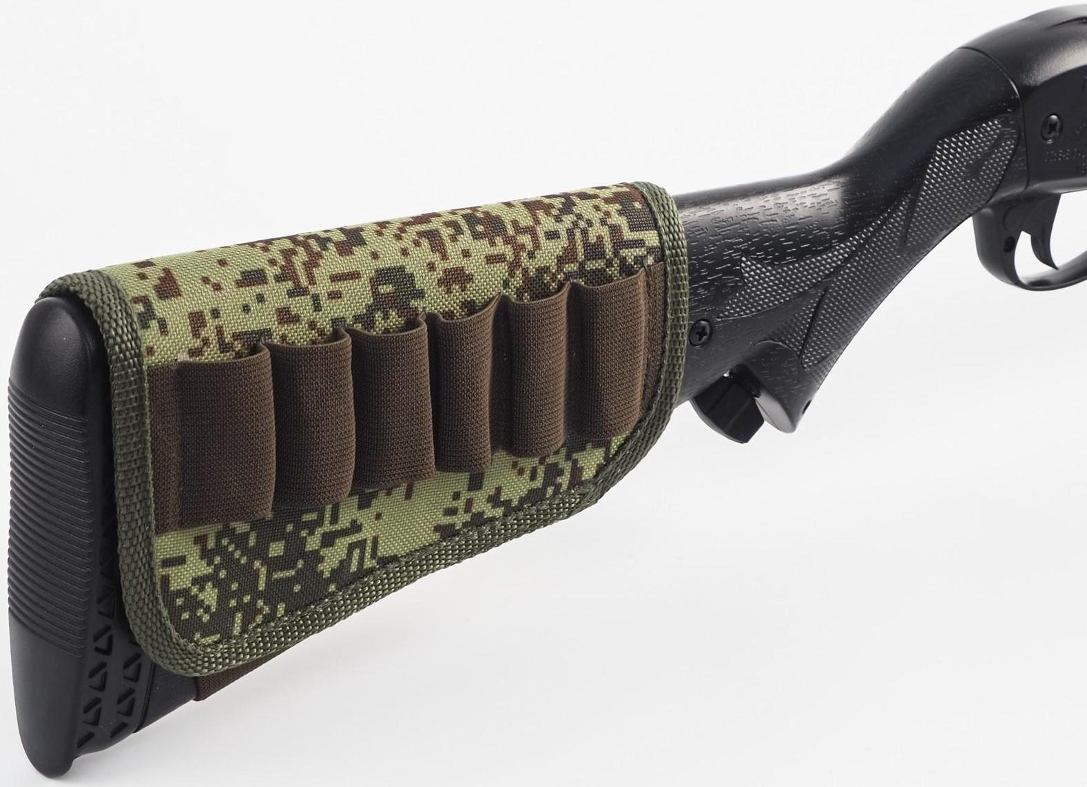 Патронташ на приклад под 12 калибр, на 6 патронов, ткань