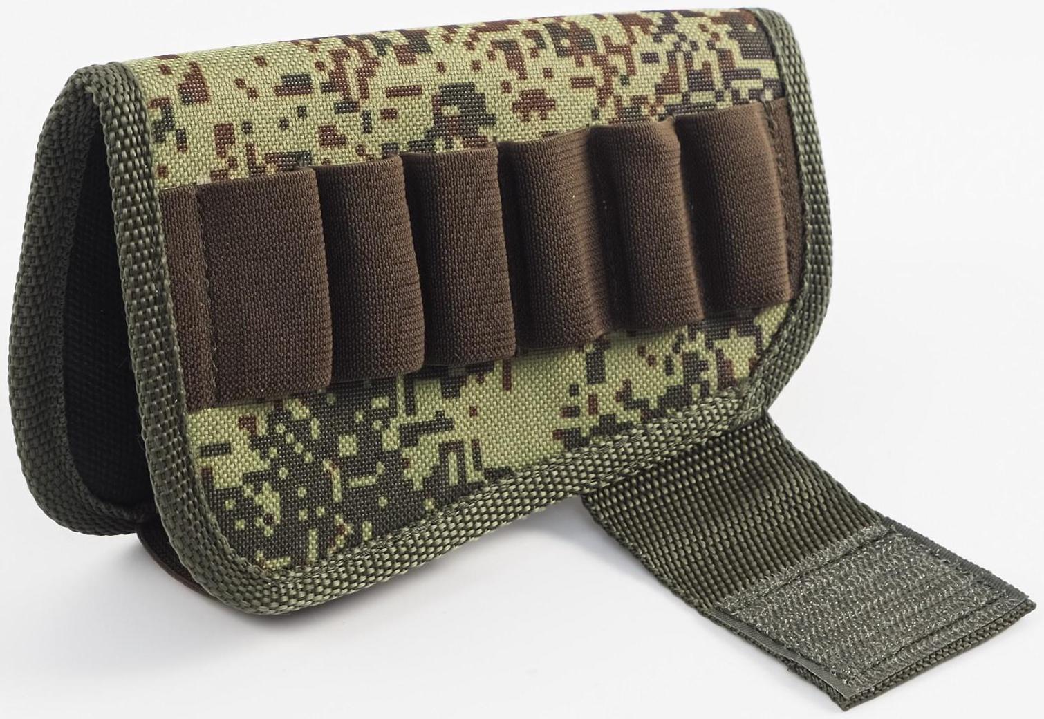 Патронташ на приклад под 12 калибр, на 6 патронов, ткань