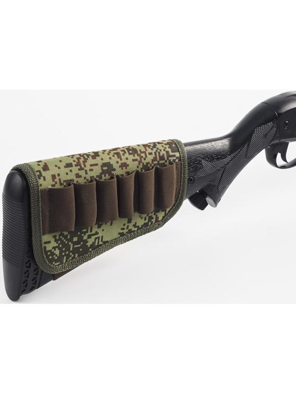 Патронташ на приклад под 12 калибр, на 6 патронов, ткань