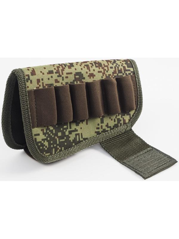 Патронташ на приклад под 12 калибр, на 6 патронов, ткань