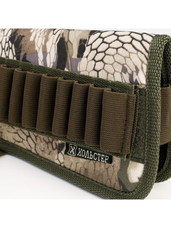 Патронташ на приклад универсальный, калибр 12, 16, 20, 7,62 мм, на 6 патронов, ткань