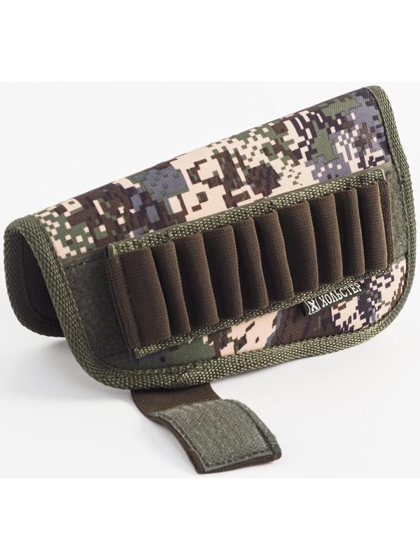 Патронташ на приклад универсальный, калибр 12, 16, 20, 7,62 мм, на 6 патронов, ткань