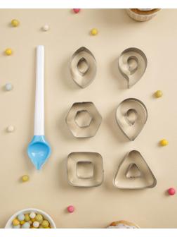 Набор кондитерский «Геометрия», 13 предметов: ложка кондитерская, формы для печенья 12 шт