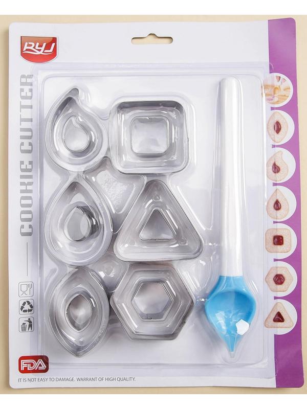 Набор кондитерский «Геометрия», 13 предметов: ложка кондитерская, формы для печенья 12 шт