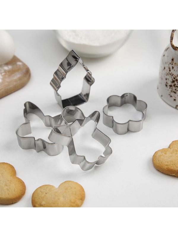 Набор форм для вырезания печенья «Лето», 20 шт, цвет хромированный