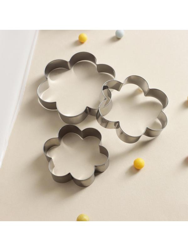 Набор кондитерский «Лориэн», 10 предметов: форма для выпечки «Цветок» 5 шт, 3 насадки, адаптер, мешок