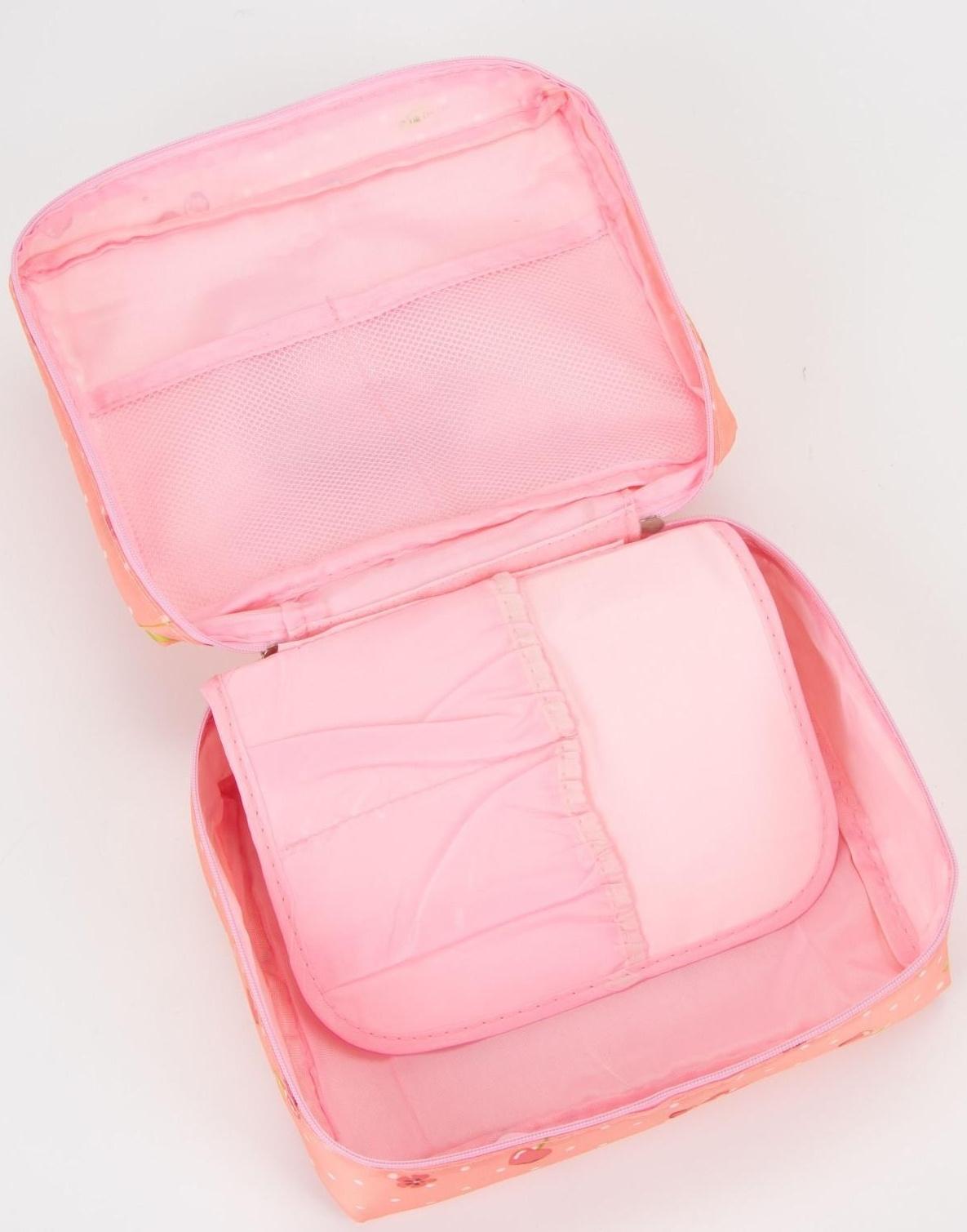 Косметичка на молнии, цвет розовый