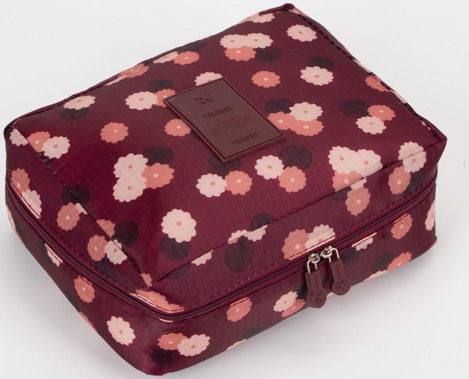 Косметичка на молнии, цвет бордовый