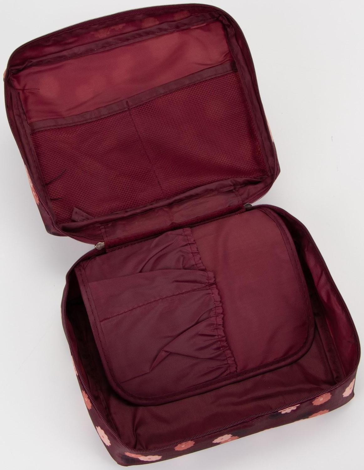 Косметичка на молнии, цвет бордовый