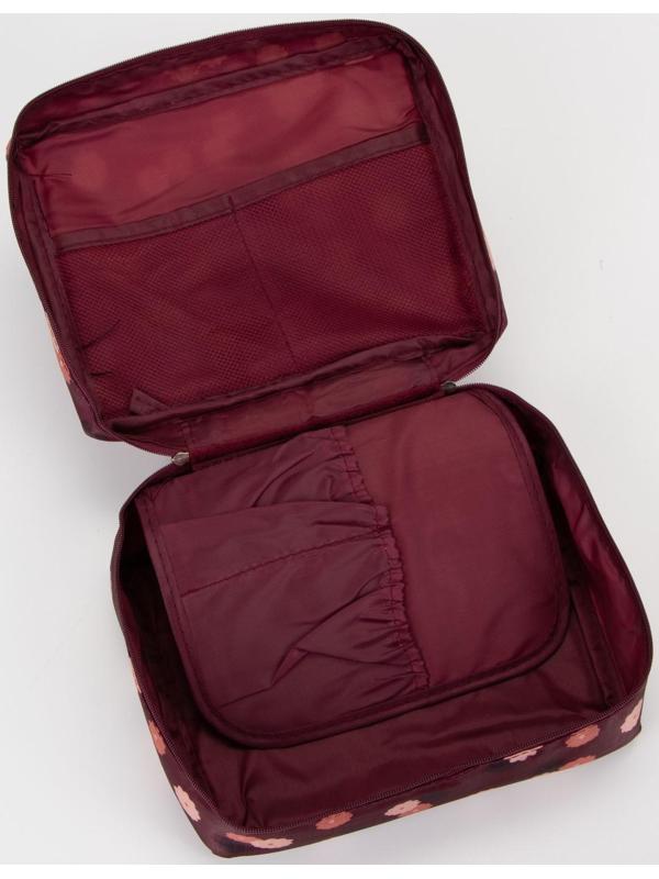 Косметичка на молнии, цвет бордовый