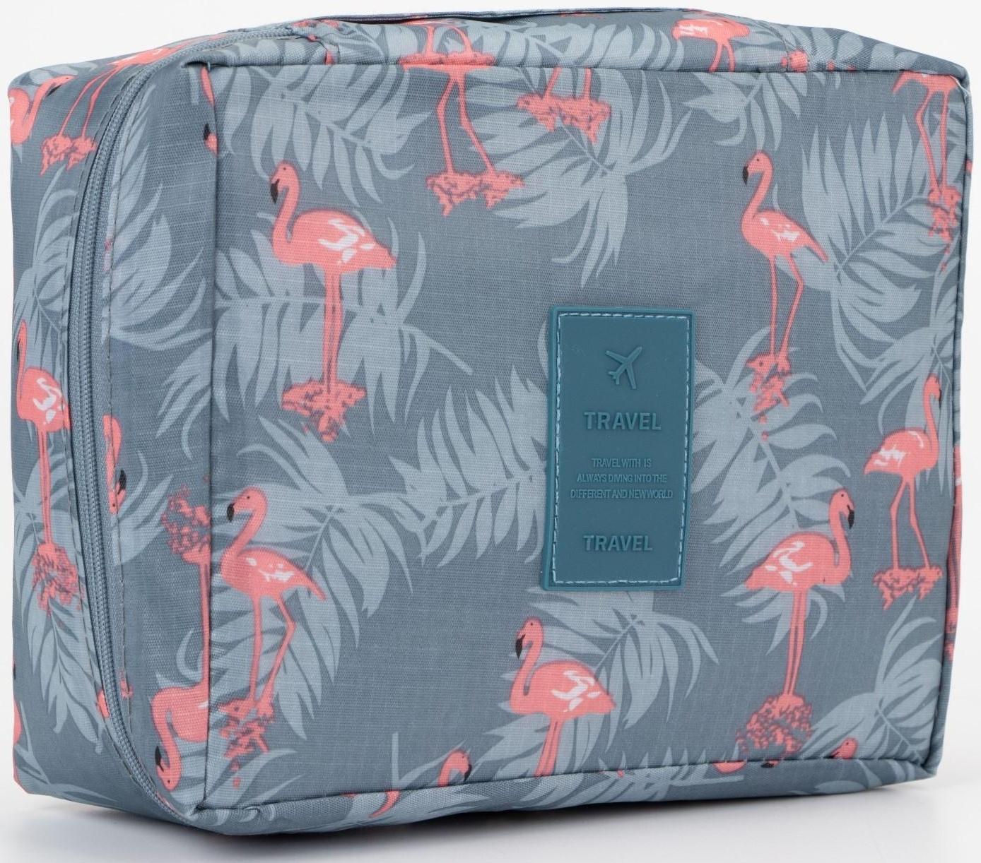 Косметичка на молнии, цвет серо-голубой