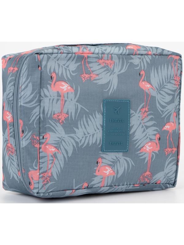 Косметичка на молнии, цвет серо-голубой