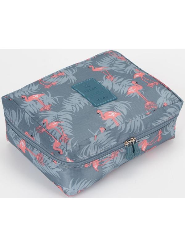 Косметичка на молнии, цвет серо-голубой