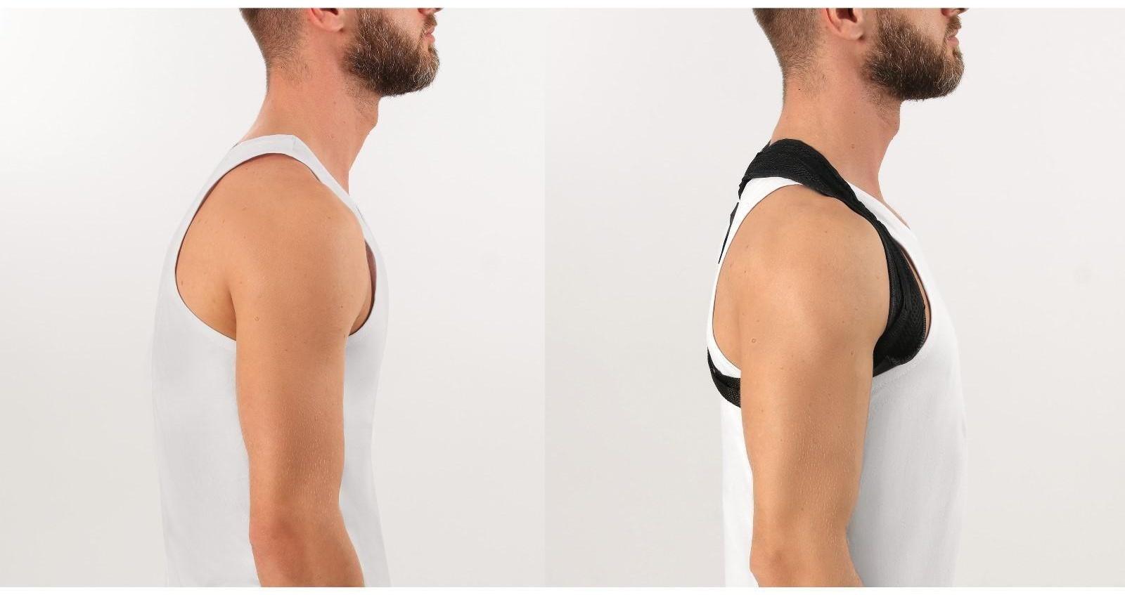 Массажёр-фиксатор для осанки, на липучках, размер M, цвет чёрный
