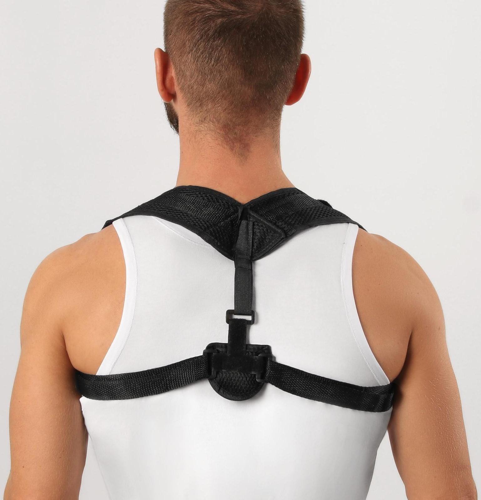 Массажёр-фиксатор для осанки, на липучках, размер M, цвет чёрный