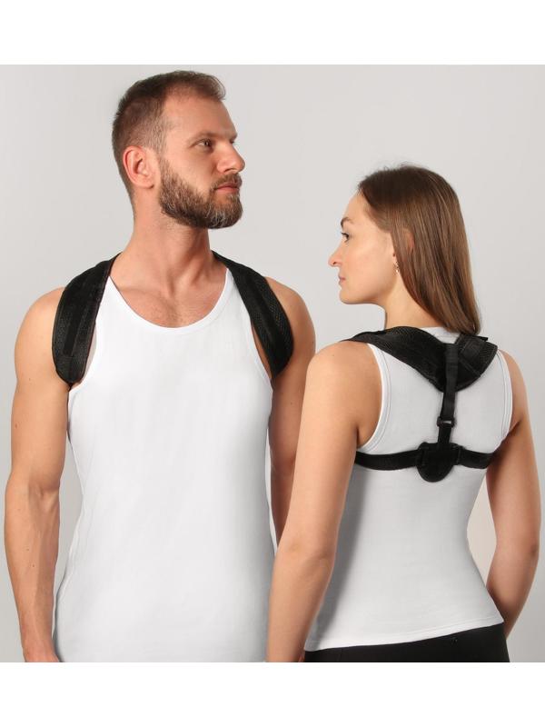 Массажёр-фиксатор для осанки, на липучках, размер M, цвет чёрный