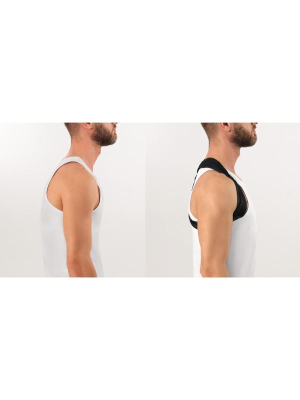 Массажёр-фиксатор для осанки, на липучках, размер M, цвет чёрный