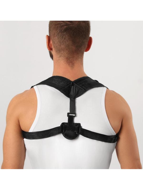 Массажёр-фиксатор для осанки, на липучках, размер M, цвет чёрный