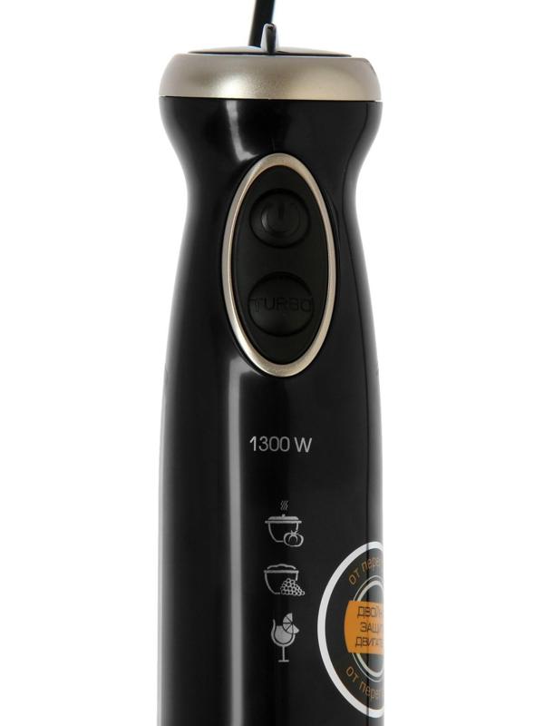 Блендер REDMOND RHB-2993, погружной, 1300 Вт, 0.5/0.6 л, 5 скоростей, черный