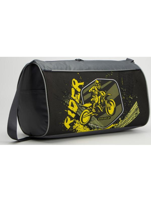 Сумка спортивная на молнии, наружный карман, цвет серый