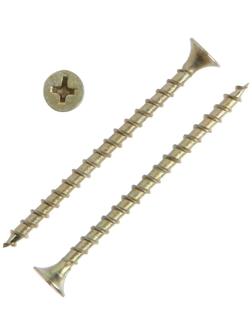 Саморез 3.5х55 мм ТУНДРА PREMIUM, потай, крупная резьба, шлиц PH, желтый цинк, 1 кг