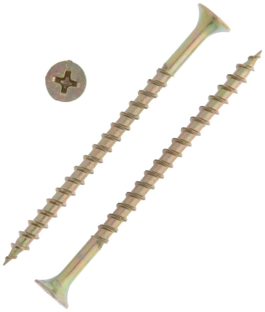 Саморез 3.8х65 мм  ТУНДРА PREMIUM, потай, крупная резьба, шлиц PH, желтый цинк, 1 кг