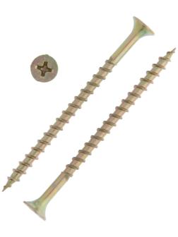 Саморез 3.8х65 мм  ТУНДРА PREMIUM, потай, крупная резьба, шлиц PH, желтый цинк, 1 кг