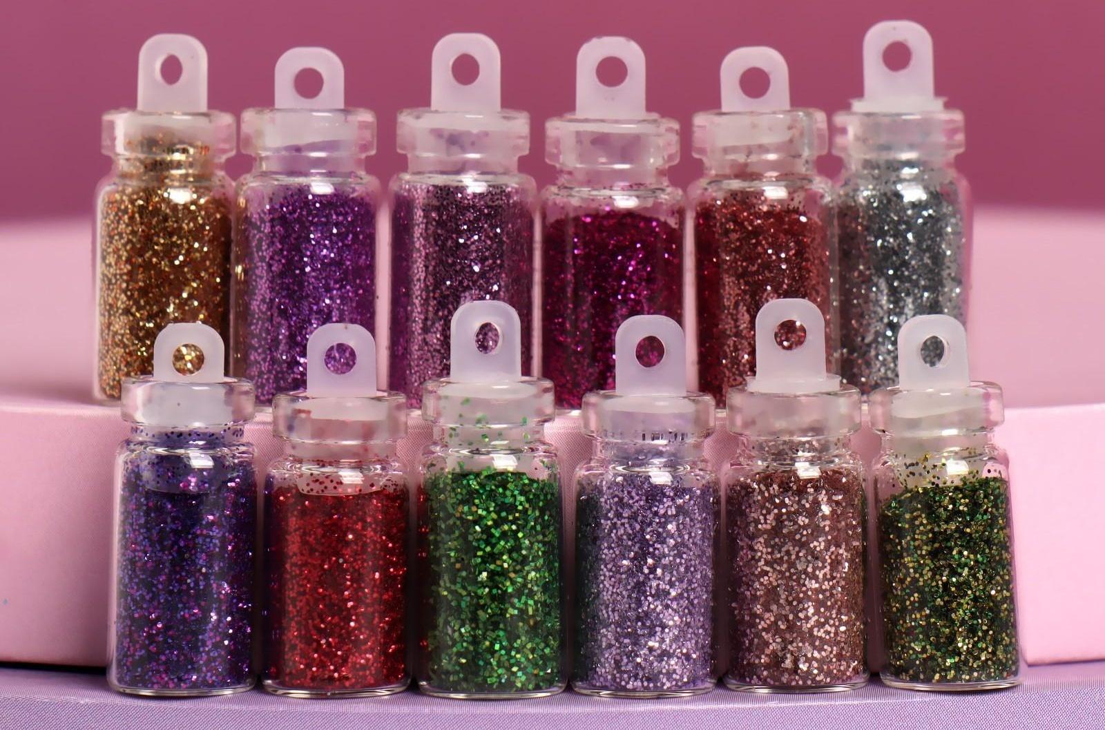 Блёстки для декора «Блистай», мелкие, набор 12 бутылочек, разноцветные