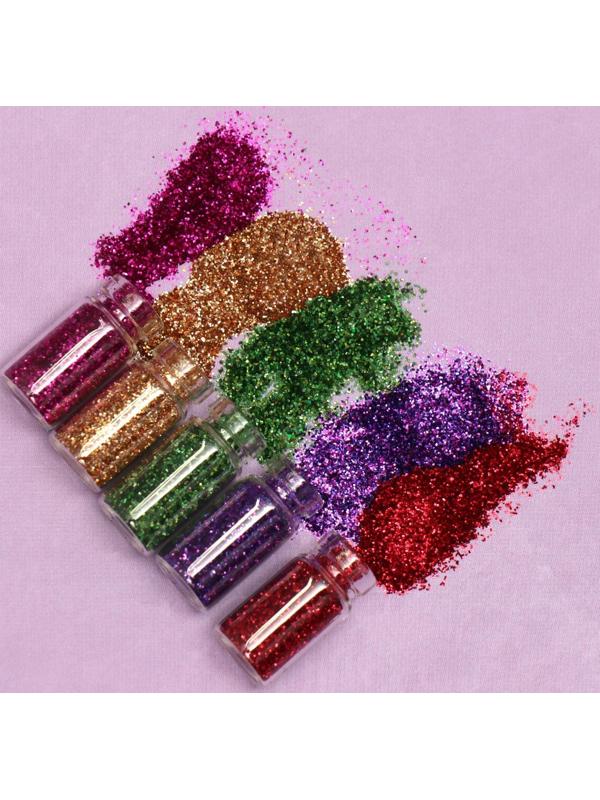 Блёстки для декора «Блистай», мелкие, набор 12 бутылочек, разноцветные