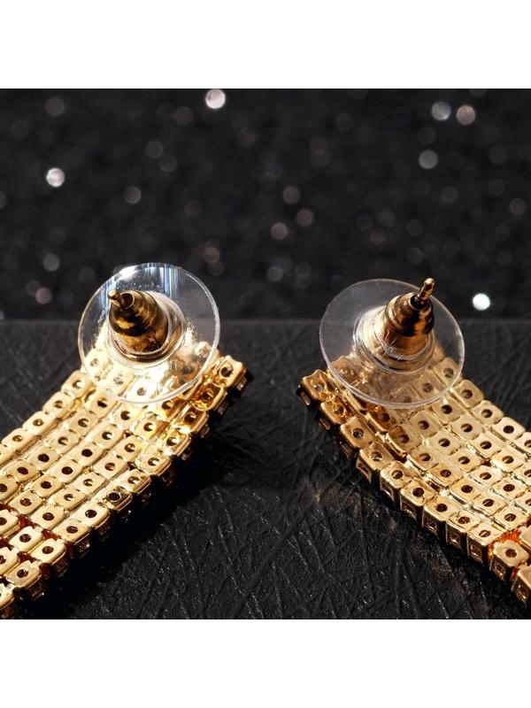 Серьги висячие со стразами 