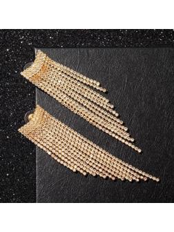 Серьги висячие со стразами 