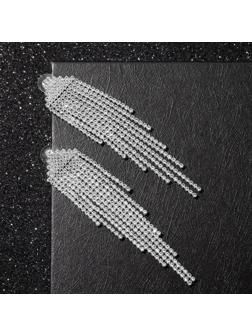 Серьги висячие со стразами 