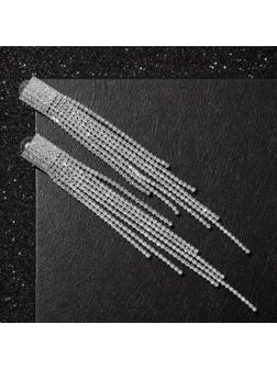 Серьги висячие со стразами 