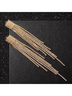 Серьги висячие со стразами 