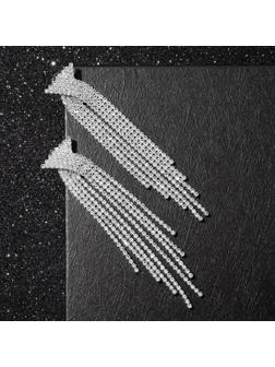 Серьги висячие со стразами 