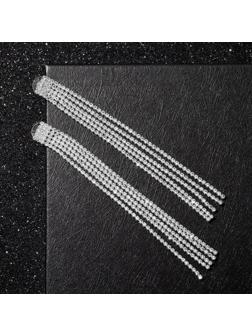 Серьги висячие со стразами 