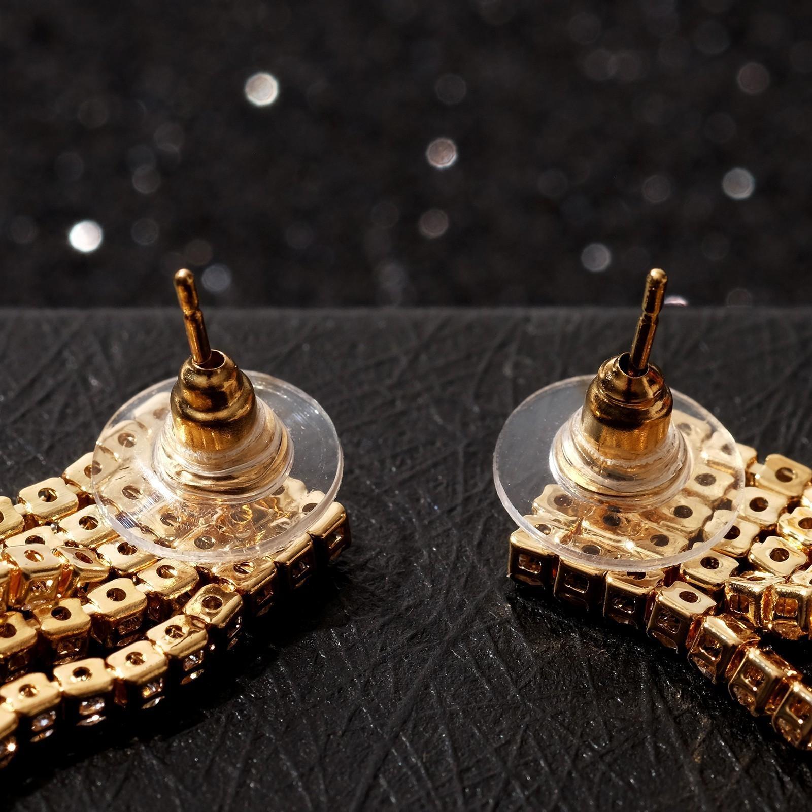 Серьги висячие со стразами 