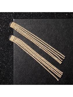 Серьги висячие со стразами 